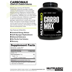 NutraBio CarboMax daily-use setup demonstrates convenient calorie-rich energy for workouts