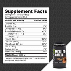 NutraBio Casein powder spoon ready for accurate bedtime measurement.