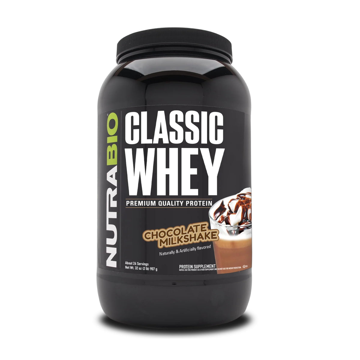 NutraBio Classic Whey 2lb bag for convenient daily protein support.