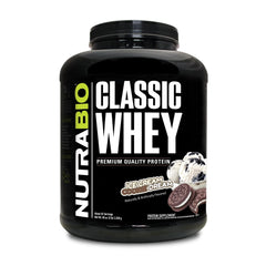 NutraBio Classic Whey bottle features full-spectrum protein for lean muscle support.