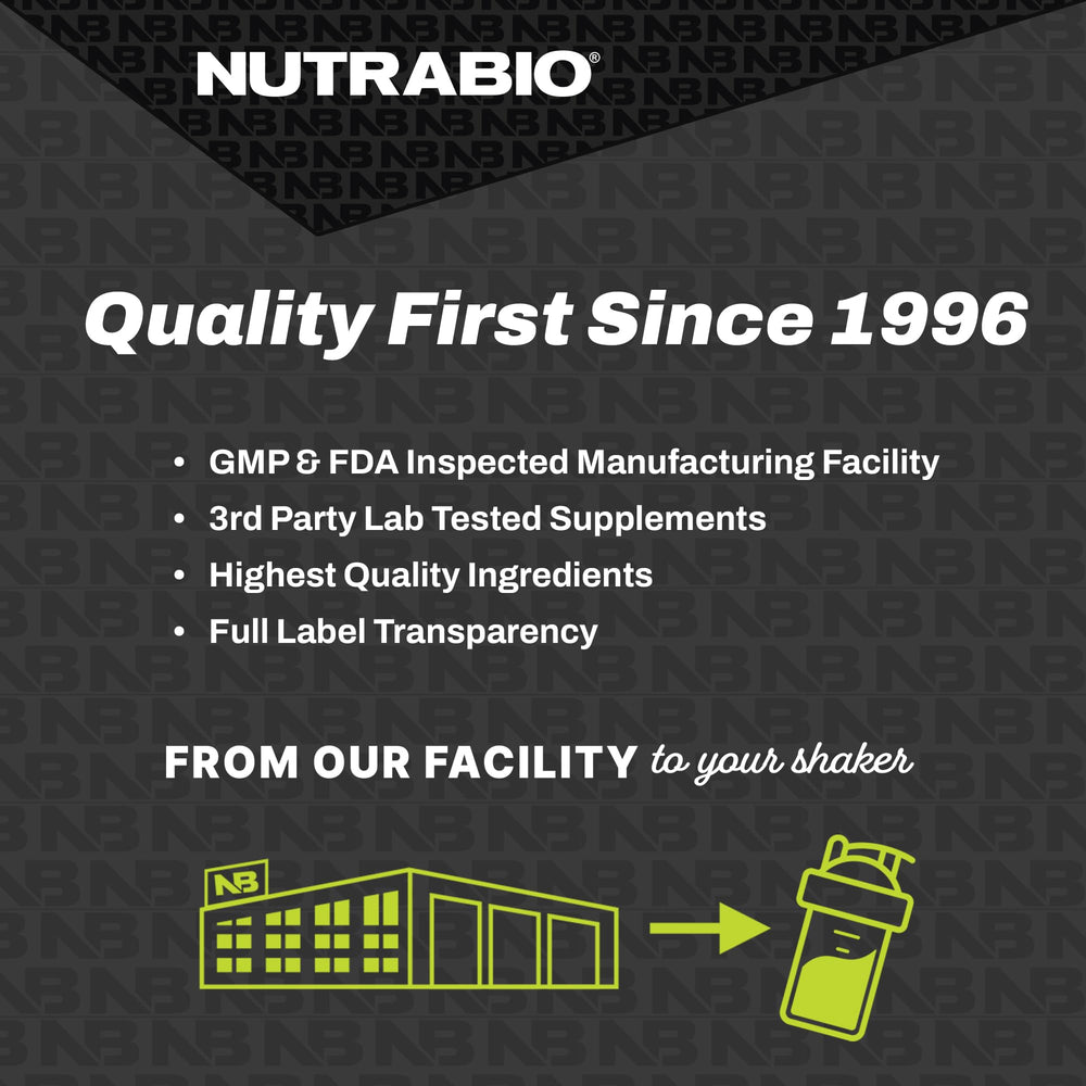 NutraBio Classic Whey powder dissolving quickly for a refreshing shake.