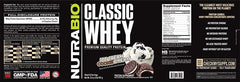NutraBio Classic Whey Ice Cream Cookie Dream flavor jar for a tasty shake