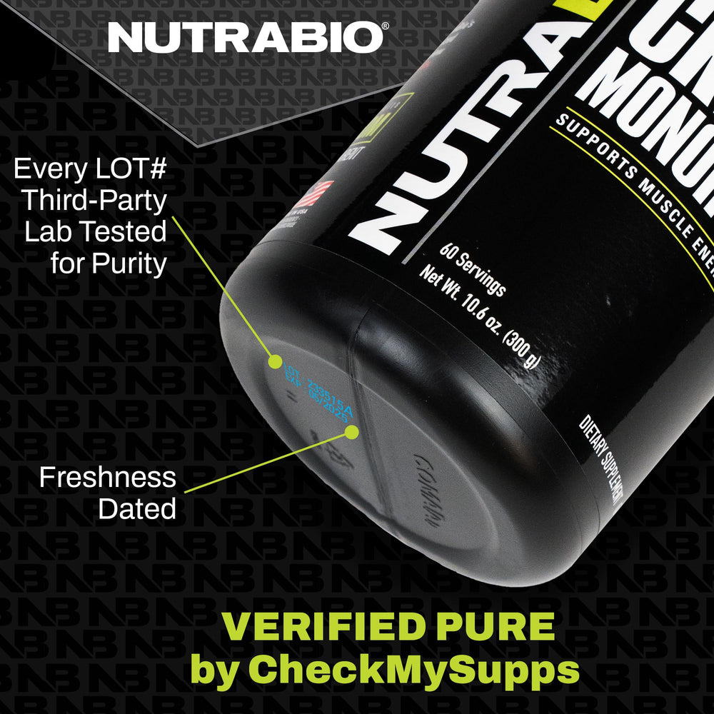 Clear ingredients label on NutraBio Classic Whey supports trust and transparency.