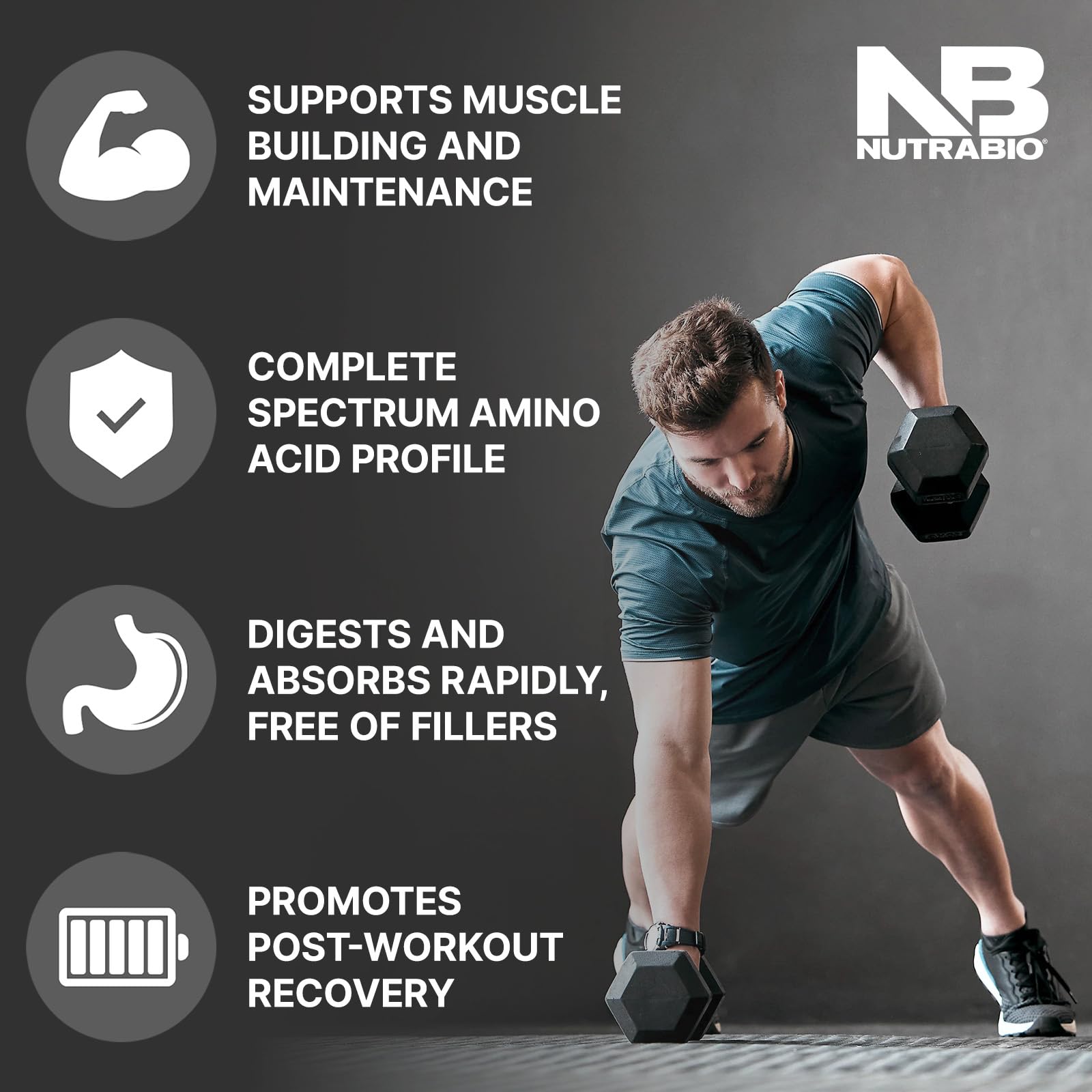 NutraBio Classic Whey mixing glass ready for a post-workout shake.