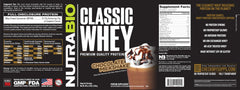 NutraBio Classic Whey poured into a shaker for easy mixing