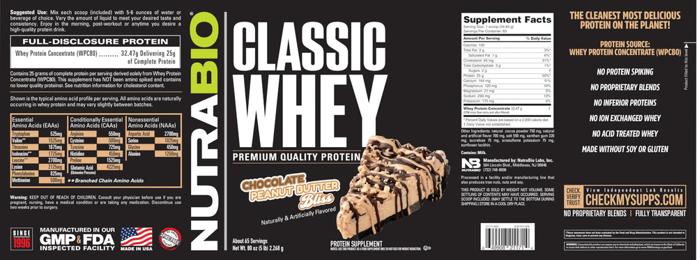 NutraBio Classic Whey flavor closeup reveals rich chocolate peanut butter profile