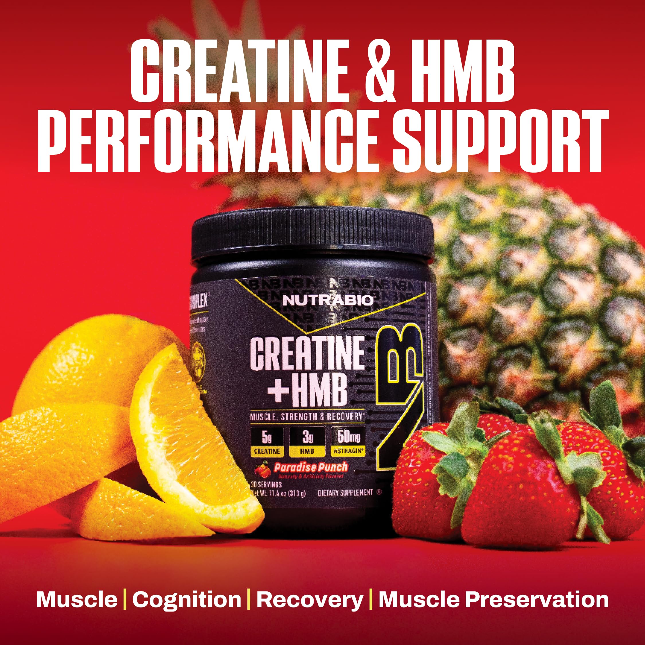NutraBio Creatine + HMB dissolves quickly in water for a smooth shake