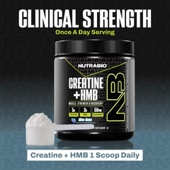 NutraBio Creatine HMB powder ready for high‑intensity training sessions.