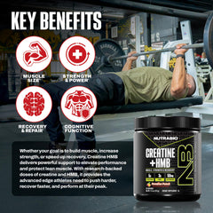 NutraBio Creatine + HMB scoop demonstrates easy portioning for consistent workouts