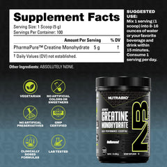 NutraBio creatine powder dissolving in water for a smooth mix during training.