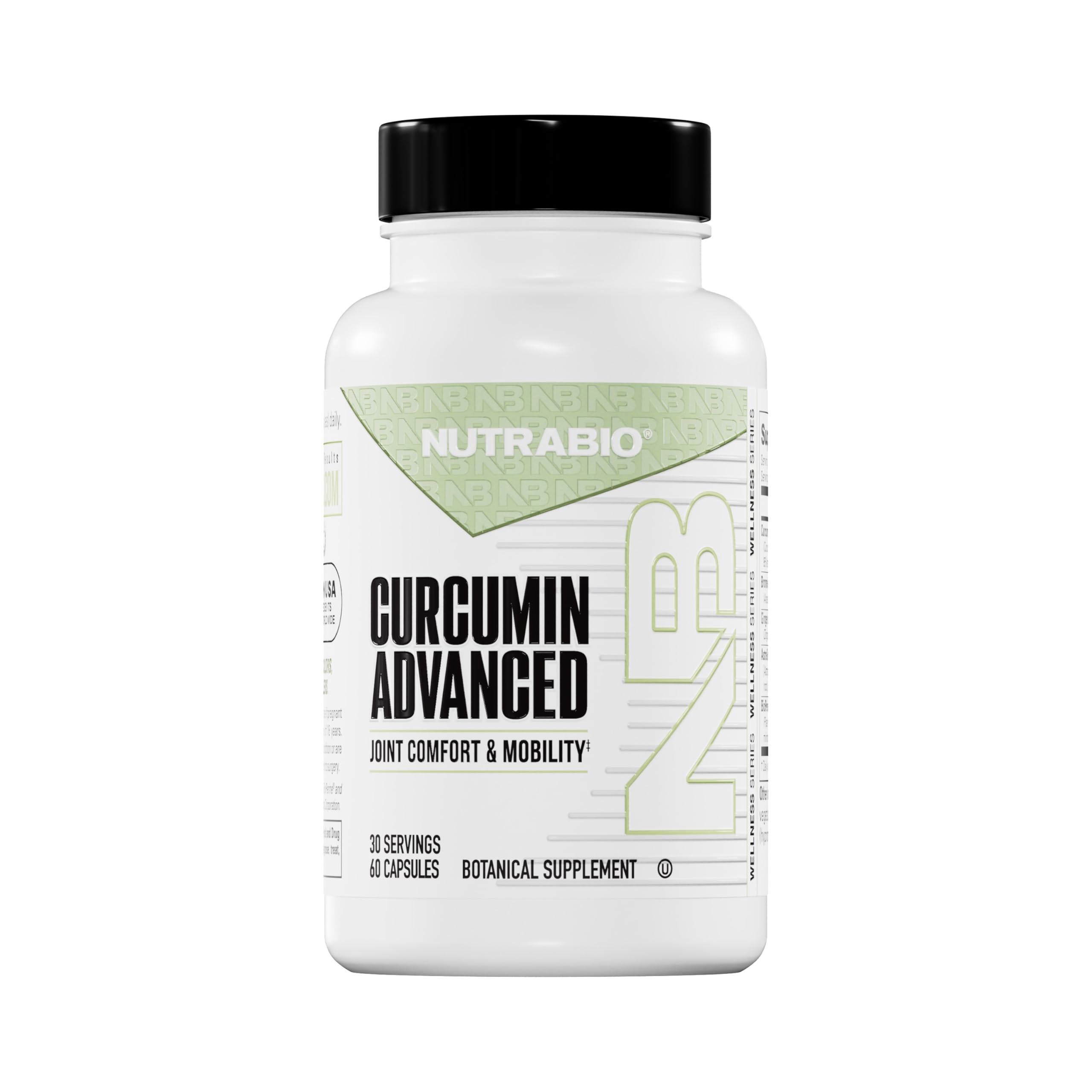 NutraBio Curcumin Advanced bottle front showing label and product name