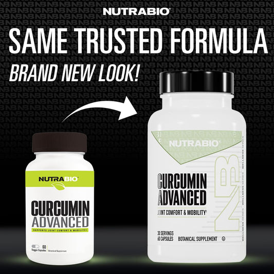 NutraBio Curcumin Advanced label close-up highlighting Curcumin C3 Reduct