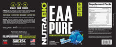 NutraBio EAA Pure powder being stirred in a glass for hydration.