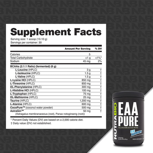 NutraBio EAA Pure serving scoop for easy workout dosing.