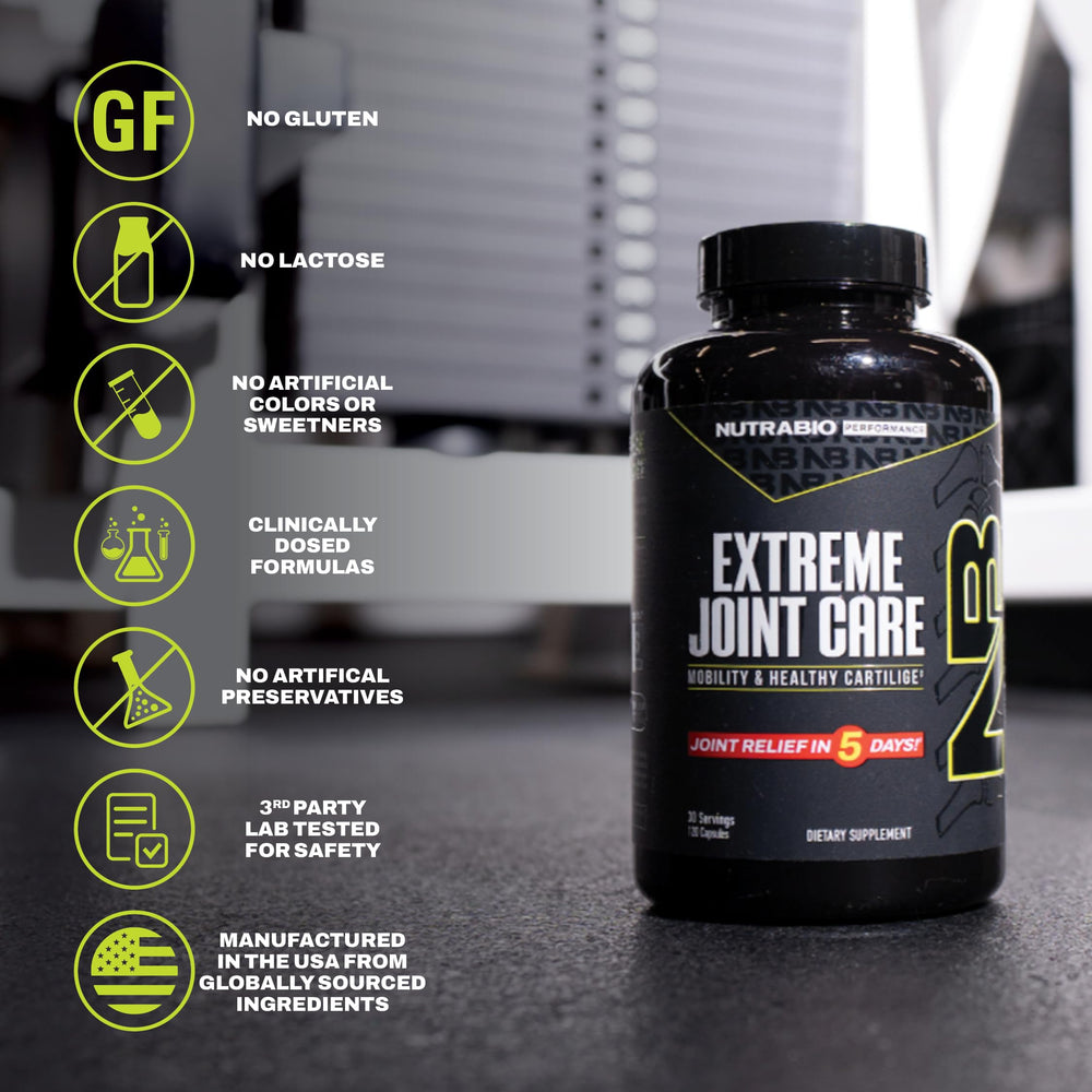 NutraBio Extreme Joint Care Bioperine absorption close-up emphasizing enhanced bioavailability.