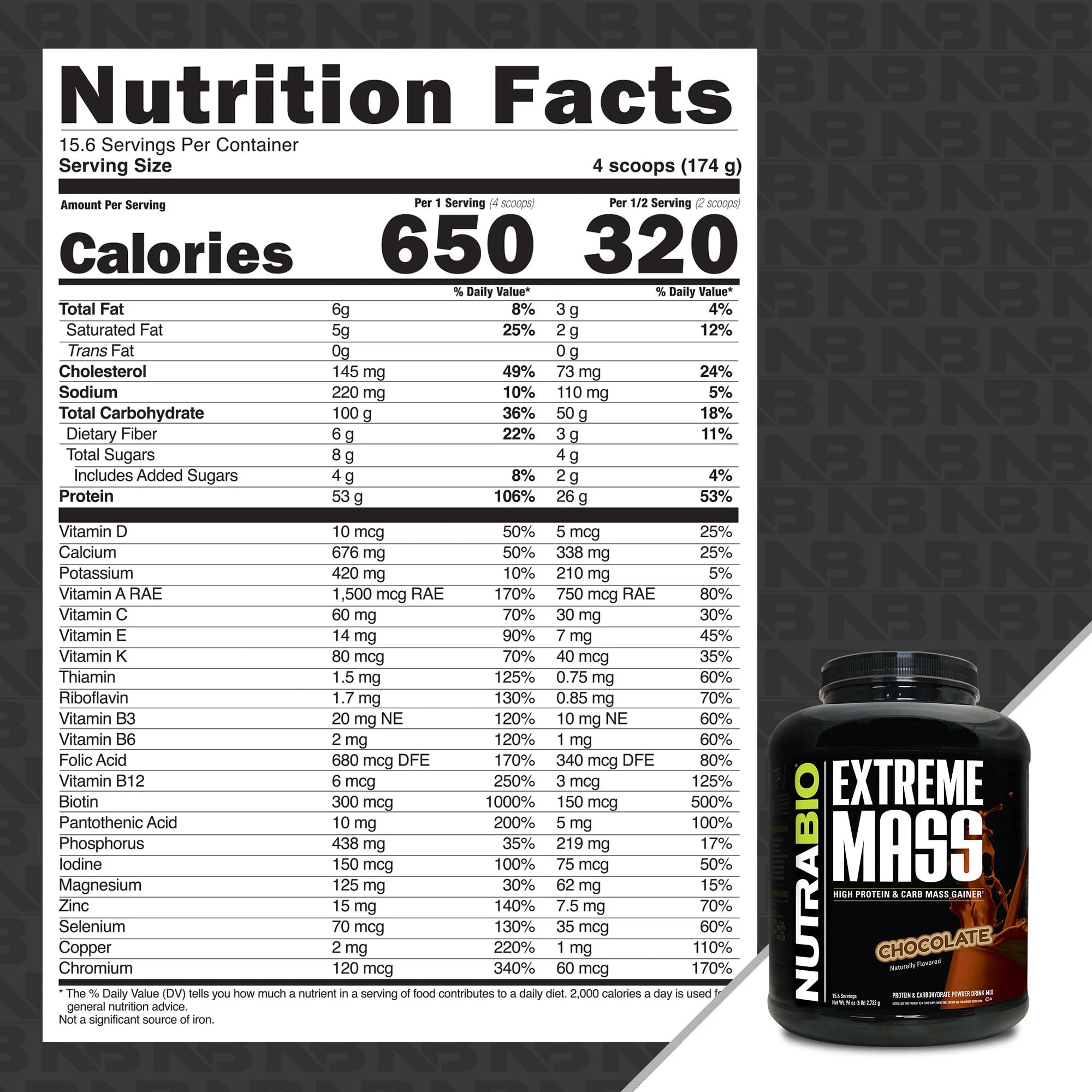 NutraBio Extreme Mass serving scoop demonstrates easy measurement for consistent protein intake