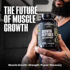 NutraBio Growth Peptides measured capsules ready for daily use.