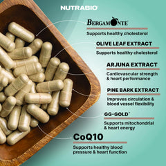 NutraBio Heart CoQ10 GG-Gold capsules support cellular energy