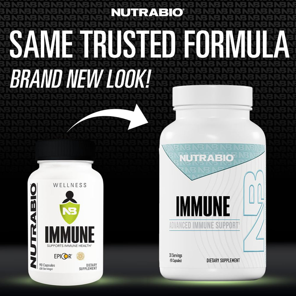 NutraBio Immune Support capsules closeup for steady immune support.