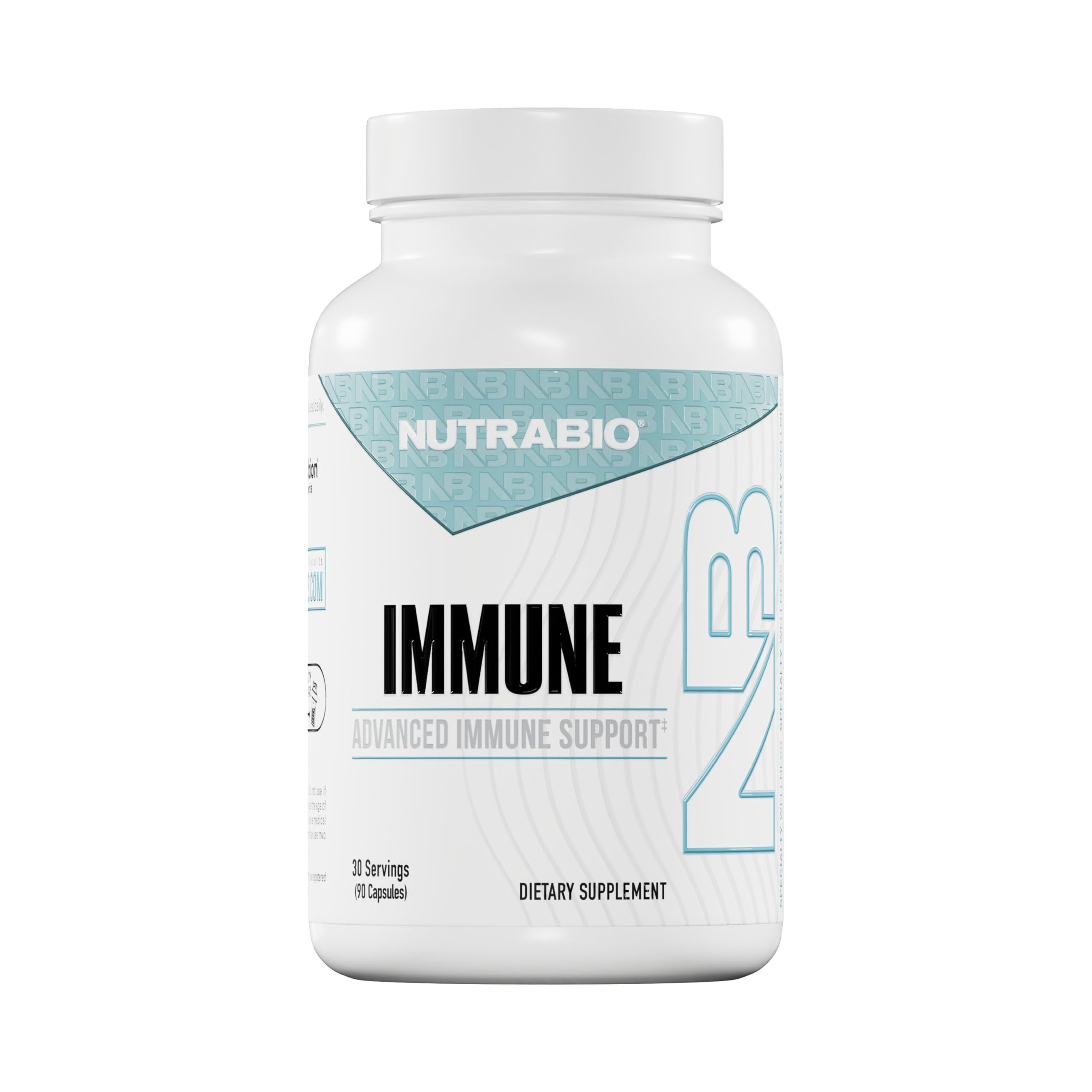 NutraBio Immune Support with EpiCor bottle shown for daily immune resilience.
