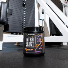 NutraBio Intra Blast electrolyte blend label highlighting hydration support.