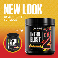NutraBio Intra Blast tub side showing nutrition panel and electrolytes for replenishment