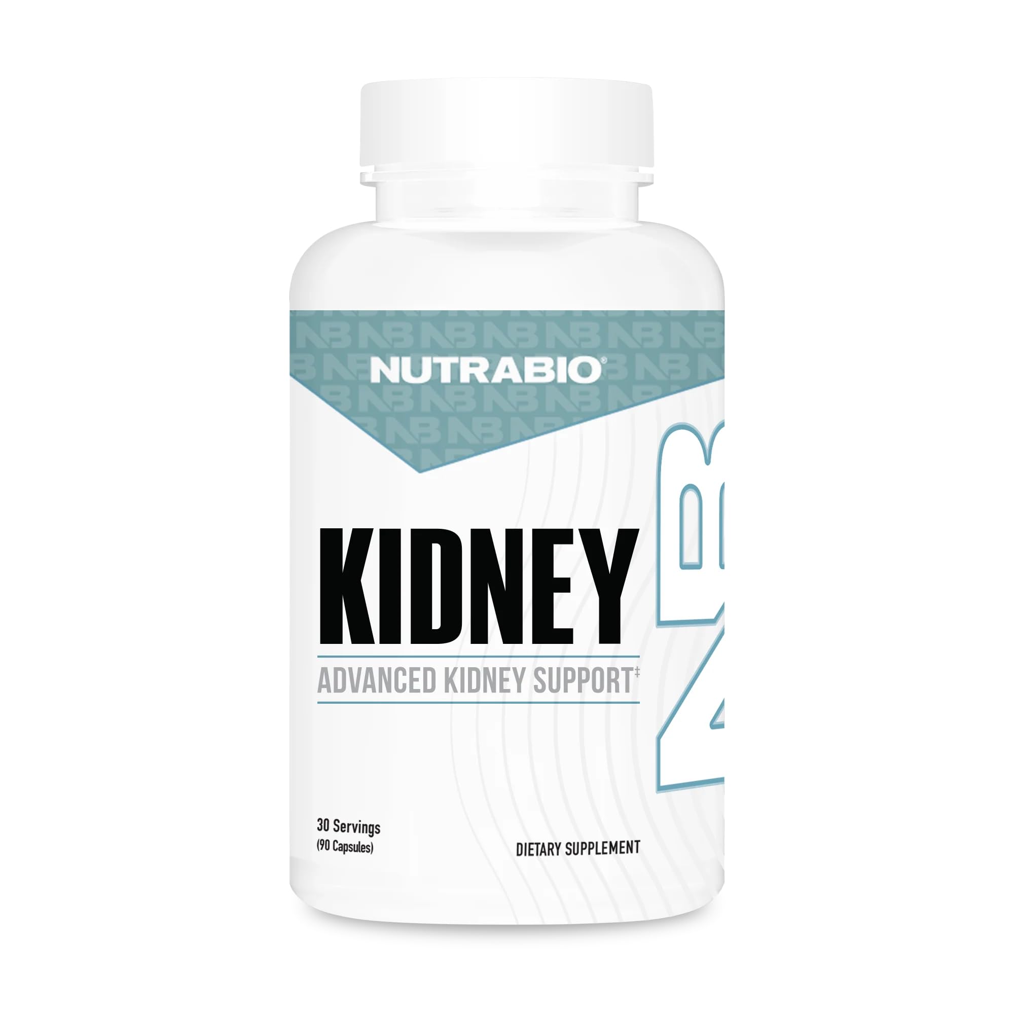 NutraBio Kidney Support bottle front highlighting detox and repair potential