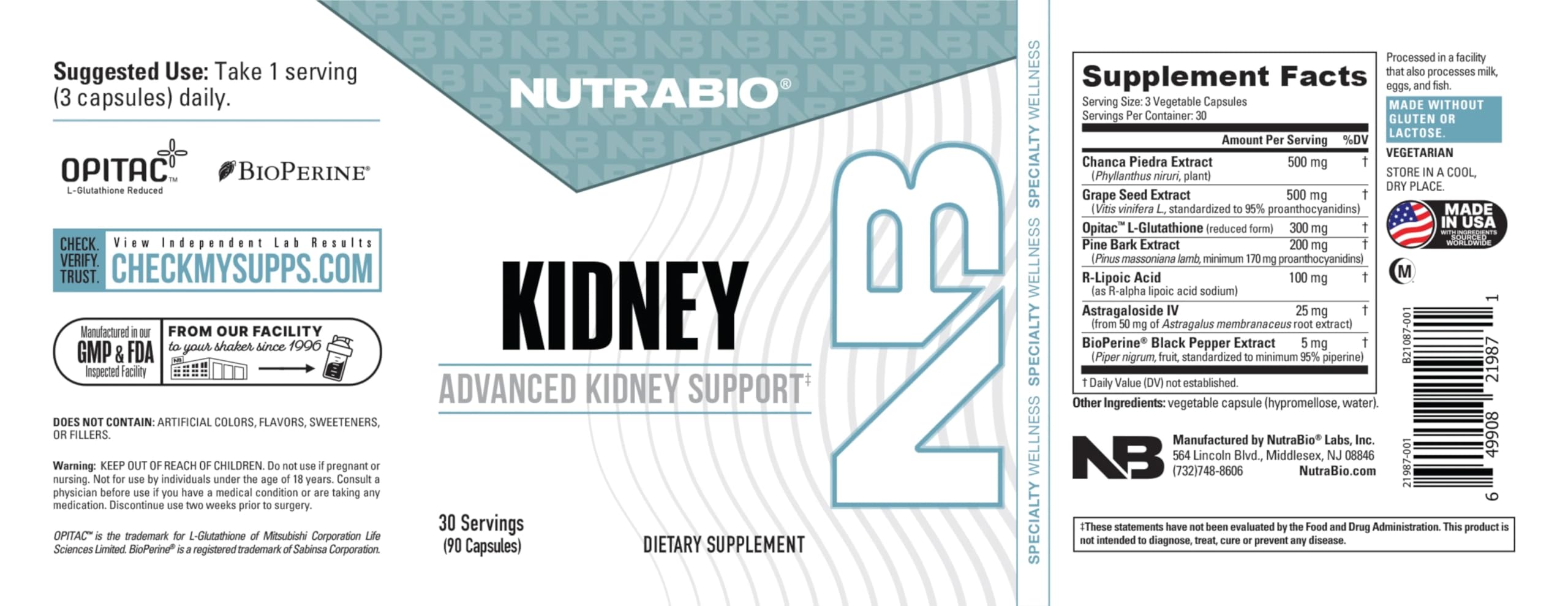 NutraBio certificate seal image signals quality and reliable formulation