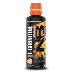 NutraBio L-Carnitine Shots bottle with 3000mg dosage for energy support