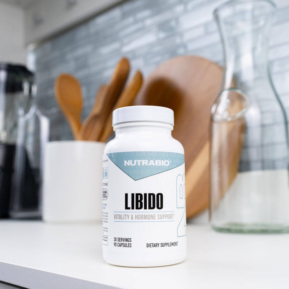 NutraBio Libido pill-dispense demonstrates simple daily dosing and routine.