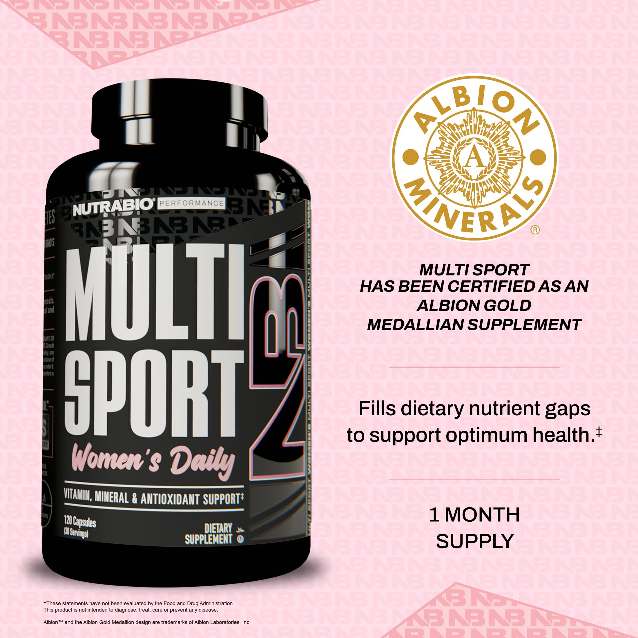 NutraBio Multisport for Women athletic scene illustrating energy support