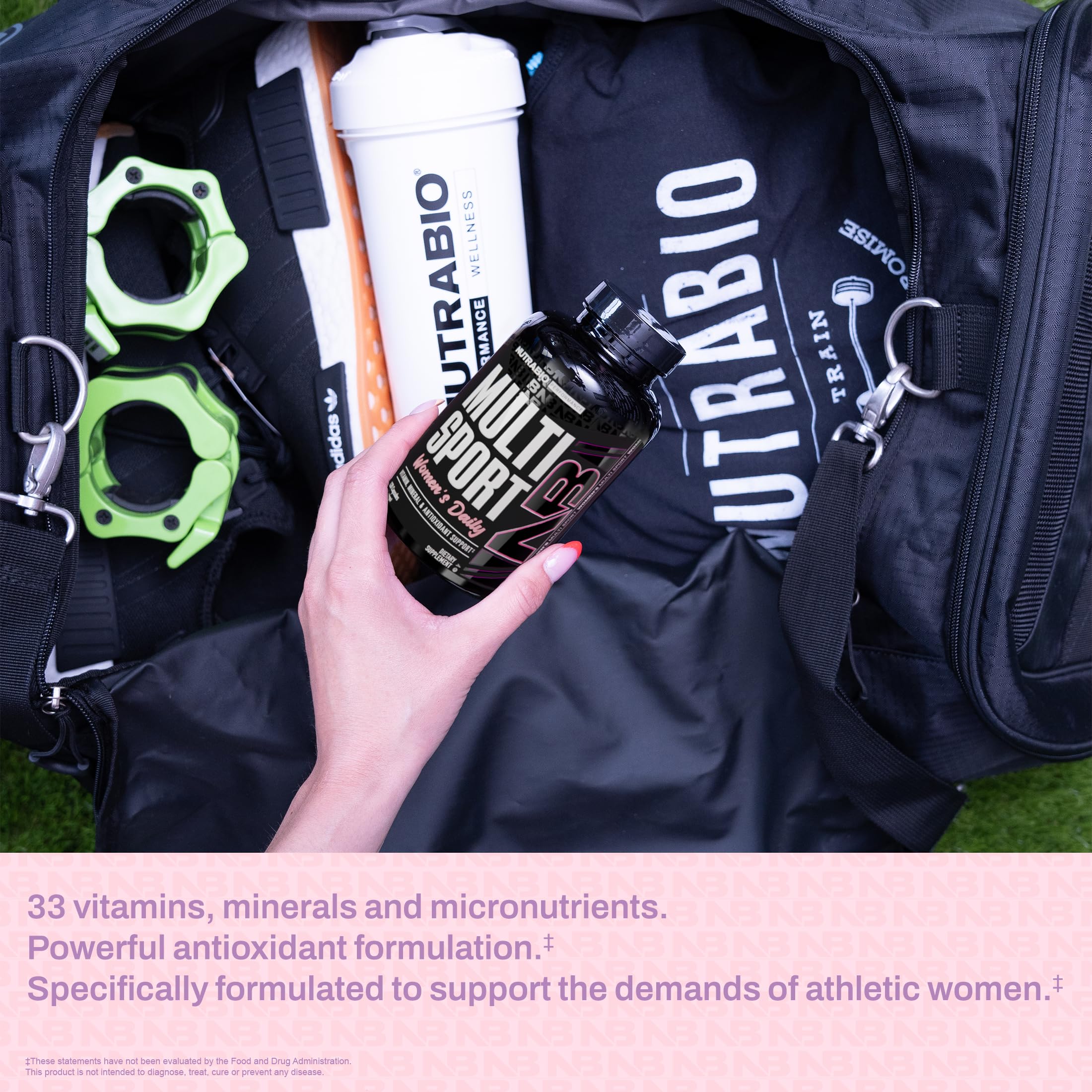 NutraBio Multisport for Women biotin and silica focus supporting hair and nails