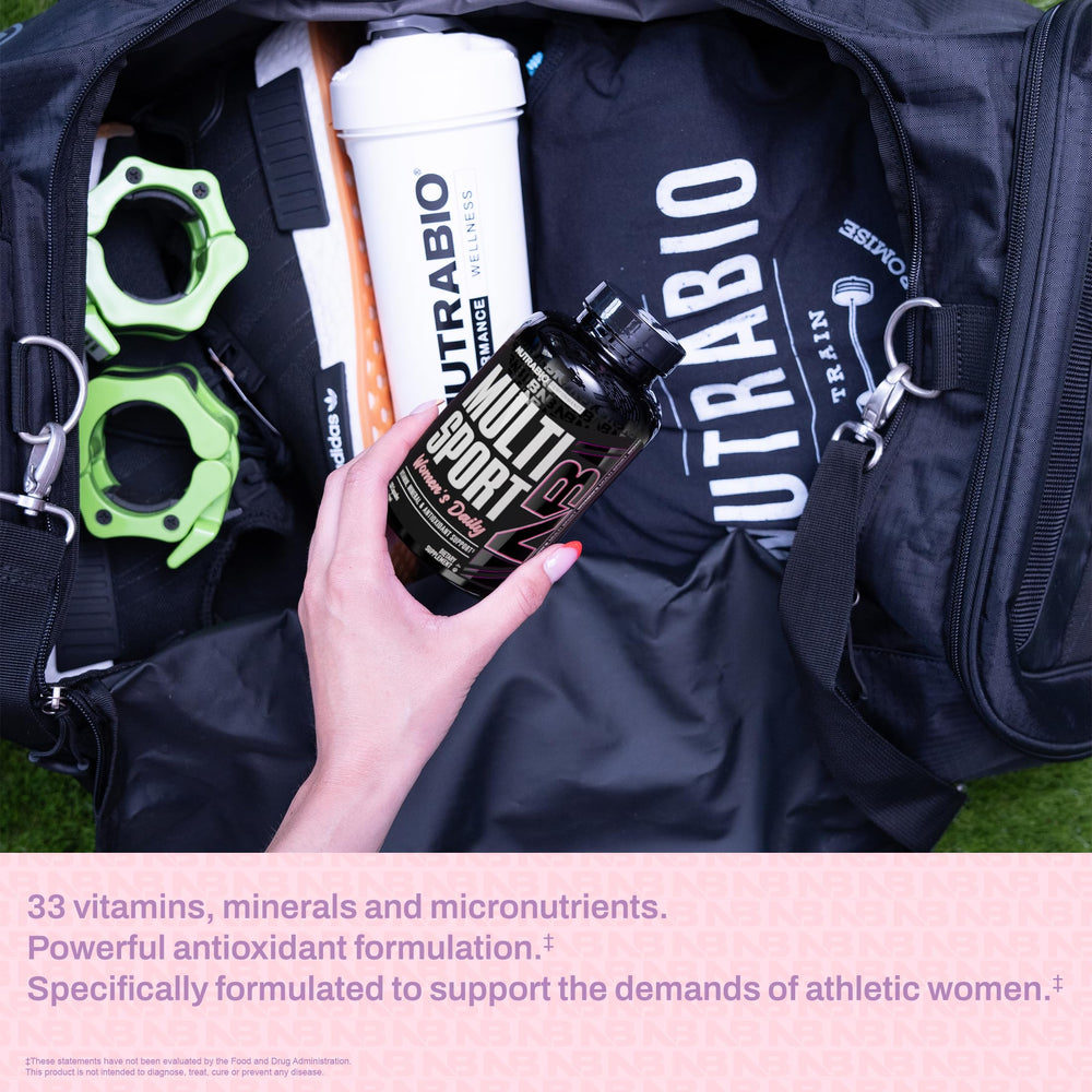 NutraBio Multisport for Women biotin and silica focus supporting hair and nails