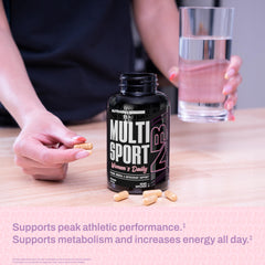 NutraBio Multisport for Women mineral visuals featuring magnesium and zinc