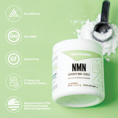 NutraBio NMN packaging close view highlighting convenient packaging