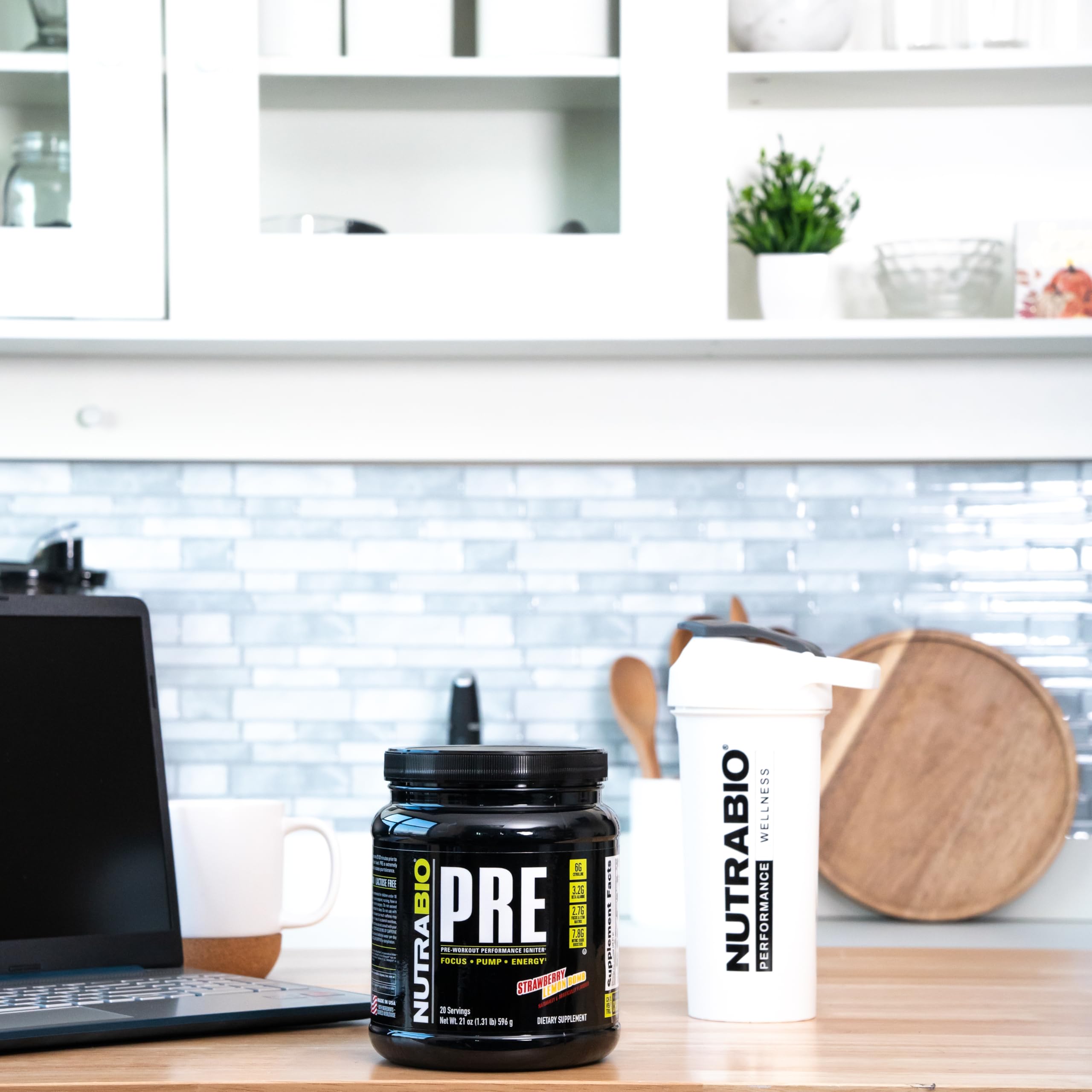 NutraBio PRE Workout Old Formula scoop measures precise servings for steady energy
