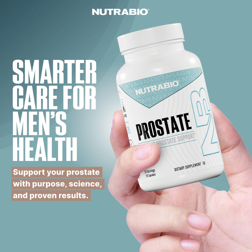 NutraBio Prostate USPlus Saw Palmetto component highlighted.