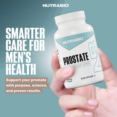 NutraBio Prostate USPlus Saw Palmetto component highlighted.