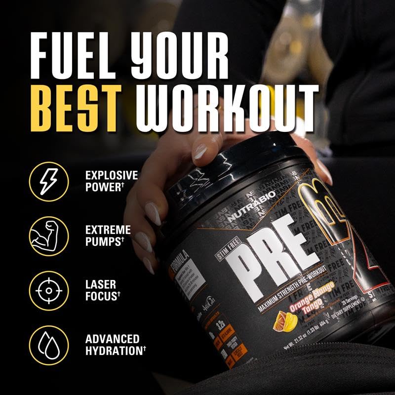 NutraBio Stim-Free PRE Orange Mango citrulline detail supports endurance