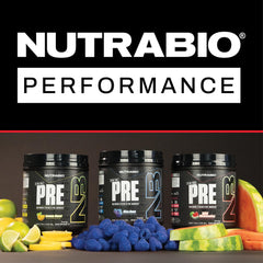NutraBio Stim-Free Pre-Workout Paradise Punch pump visualization suggests vascular fullness.