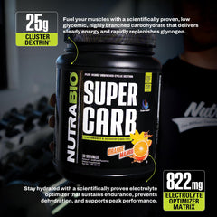 NutraBio Super Carb electrolyte blend visual emphasizing hydration during sessions