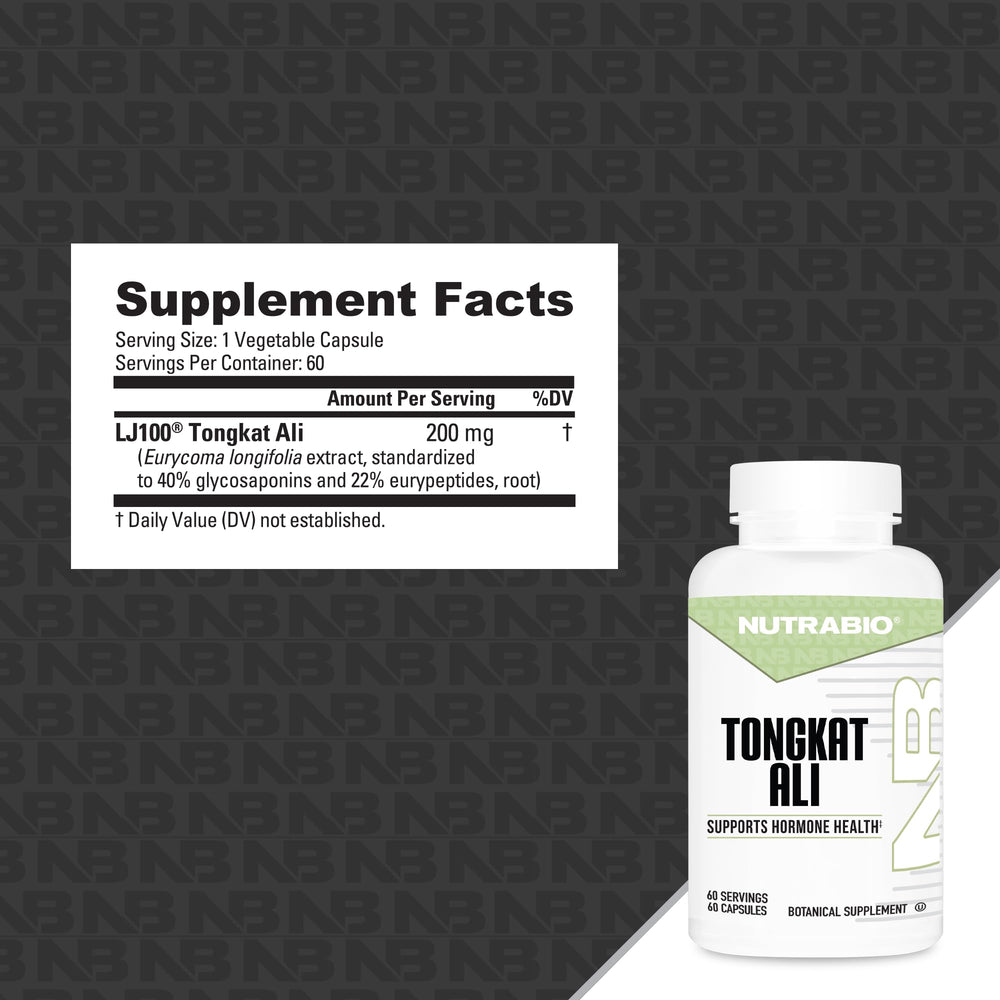 NutraBio Tongkat Ali Longjack label view premium LJ100 extract