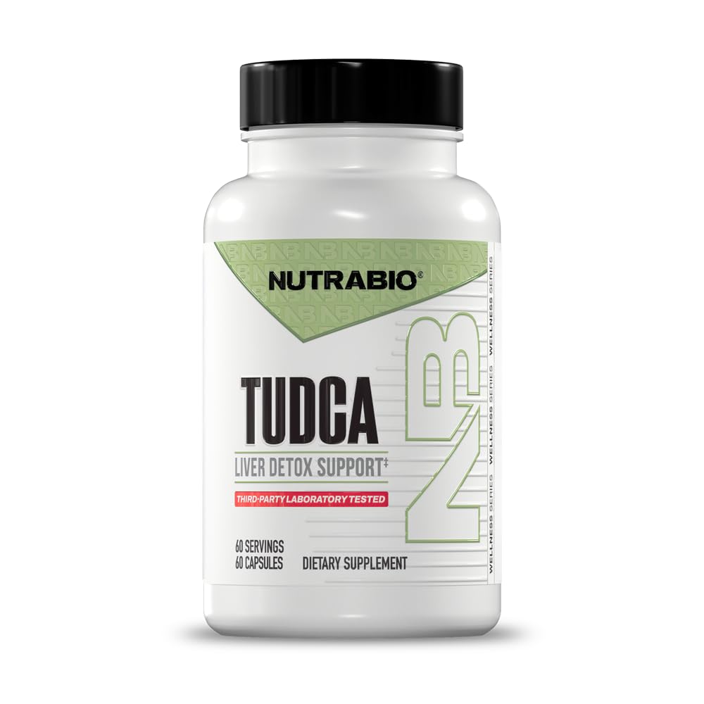 NutraBio Tudca bottle on display for liver support potential.