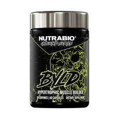 NutraBio Unbound BYLD bottle label showing muscle growth support.