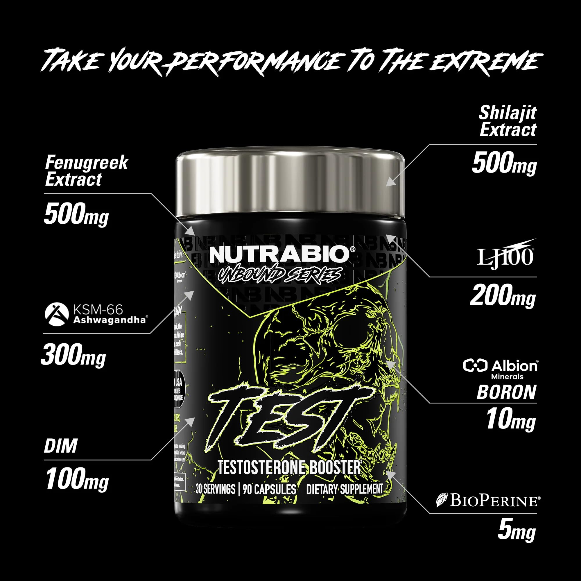 NutraBio Unbound Test capsules pack for easy daily supplementation