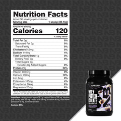 NutraBio whey isolate scoop highlighting convenient daily protein boost.