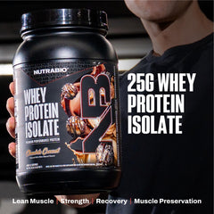 NutraBio Whey Isolate Chocolate Coconut shake in a shaker demonstrates tasty mixability.
