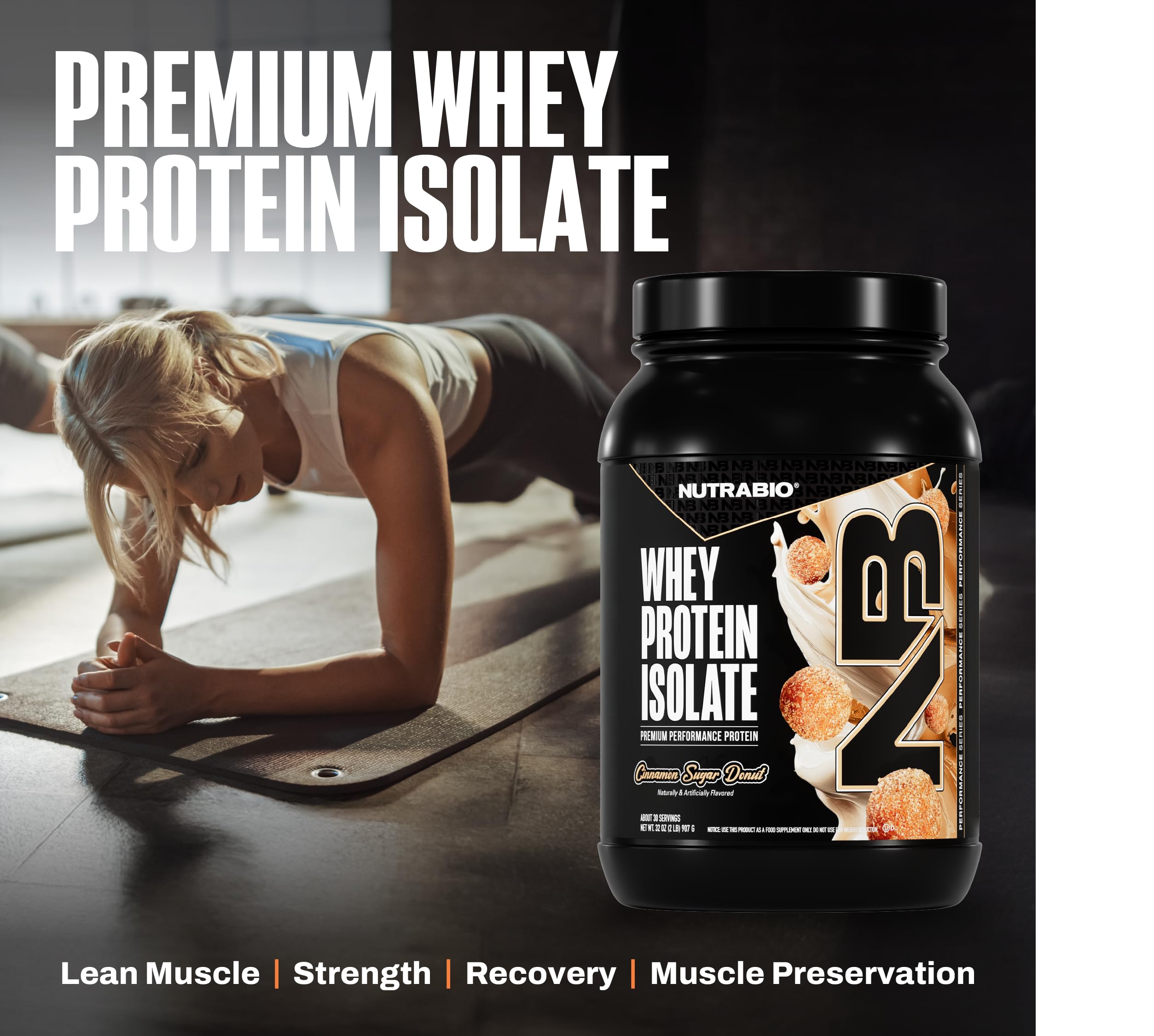 Pouring NutraBio whey into a glass shows smooth mixability