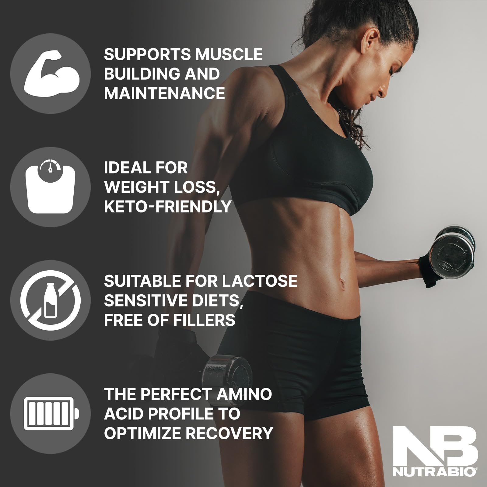 NutraBio Whey Isolate label disclosure emphasizing transparency.