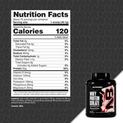 NutraBio whey isolate non-gmo label signals clean ingredients for conscientious diets.